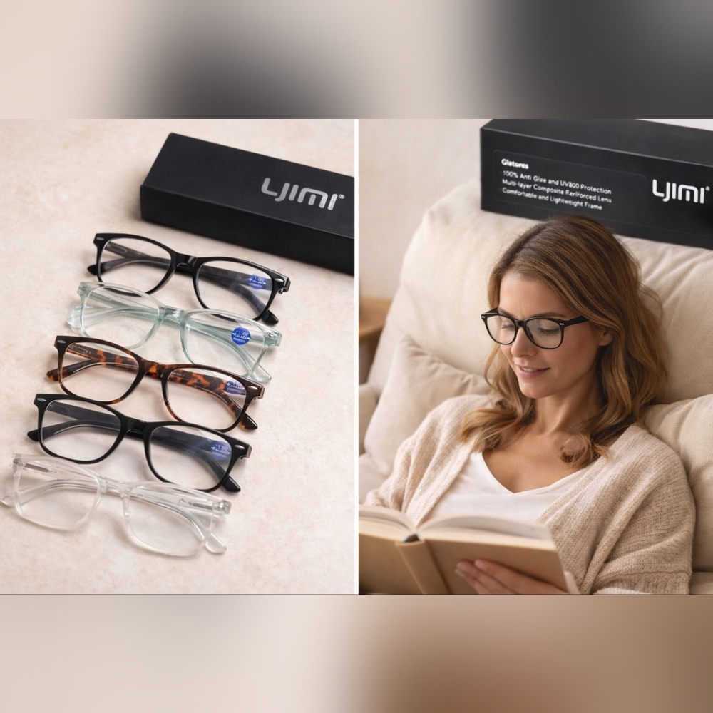 5 Pack Reading Glasses +1.50 Blue Light Blocking Spring Hinges Men Women